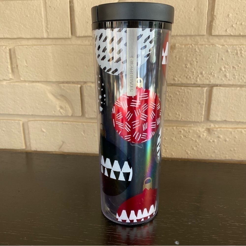 2013 Starbucks Christmas Holiday 16 oz  Tumbler Slide Top Ornaments Black - Picture 5 of 5